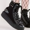 Demonia SNEEKER-266 Black Canvas Creeper Sneakers Shoes