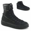Demonia SNEEKER-270 Black Canvas Zipper Creeper Sneakers