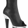 Pleaser SPECTATOR-1012 Black Matte Ankle Boots Pole Shoes