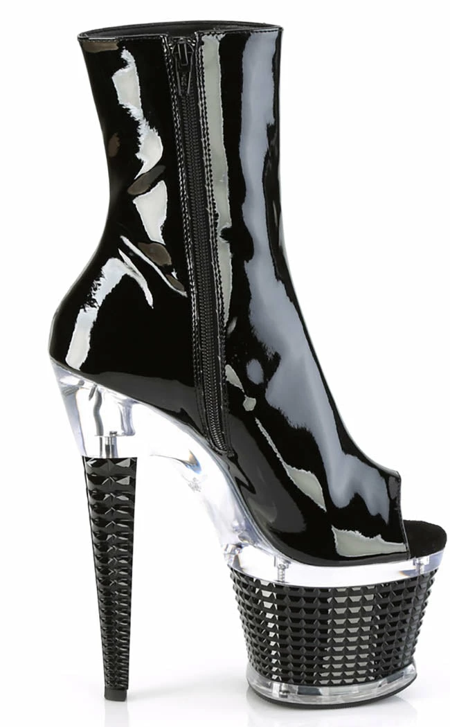 Pleaser Pole Shoes SPECTATOR-1012 Black Patent Ankle Boots 7 Pleaser Pole Shoes SPECTATOR-1012 Black Patent Ankle Boots