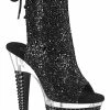 Pleaser SPECTATOR-1018 Black Glitter Ankle Boots Pole Shoes