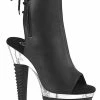 Pleaser Pole Shoes SPECTATOR-1018 Black Matte Ankle Boots
