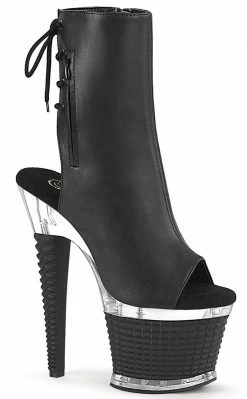 Pleaser Pole Shoes SPECTATOR-1018 Black Matte Ankle Boots