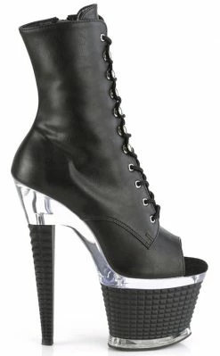 Pleaser SPECTATOR-1021 Black Matte Ankle Boots