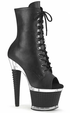 Pleaser SPECTATOR-1021 Black Matte Ankle Boots