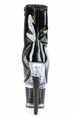 Pleaser Pole Shoes SPECTATOR-1021 Black Patent Ankle Boots