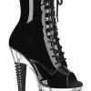 Pleaser Pole Shoes SPECTATOR-1021 Black Patent Ankle Boots