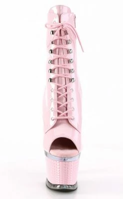 Pleaser SPECTATOR-1021 Pink Patent Ankle Boots