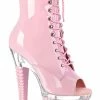 Pleaser SPECTATOR-1021 Pink Patent Ankle Boots
