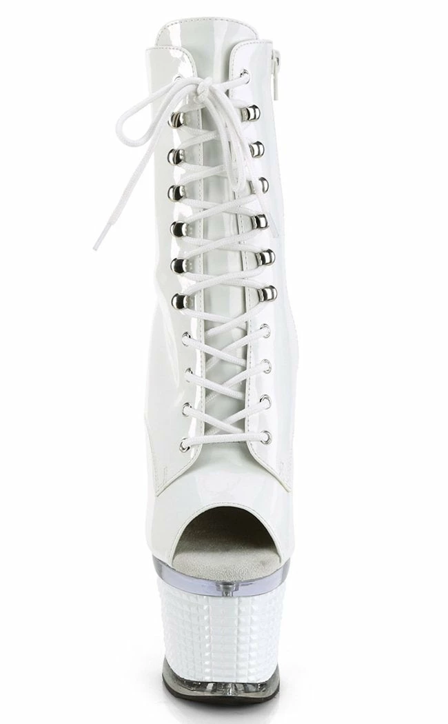 Pleaser SPECTATOR-1021 White Patent Ankle Boots Pole Shoes 4 Pleaser SPECTATOR-1021 White Patent Ankle Boots Pole Shoes