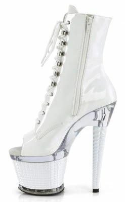 Pleaser SPECTATOR-1021 White Patent Ankle Boots Pole Shoes 9 Pleaser SPECTATOR-1021 White Patent Ankle Boots Pole Shoes