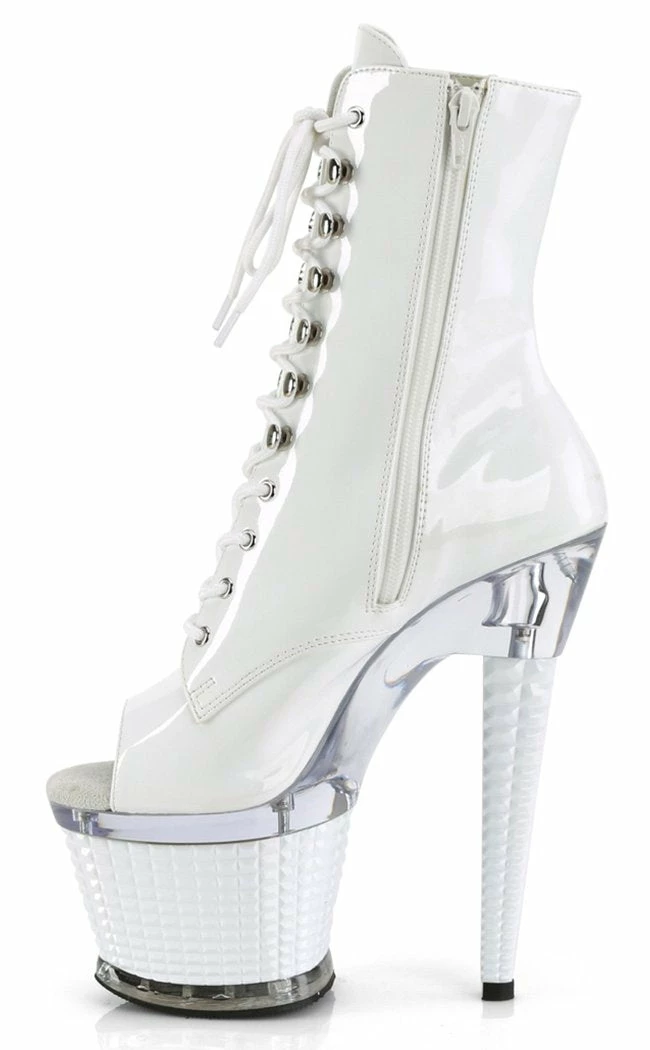 Pleaser SPECTATOR-1021 White Patent Ankle Boots Pole Shoes 5 Pleaser SPECTATOR-1021 White Patent Ankle Boots Pole Shoes