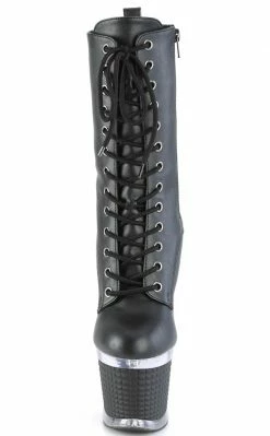 Pleaser SPECTATOR-1040 Black Matte/Clear Ankle Boots Pole Shoes