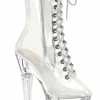 Pleaser SPECTATOR-1040C Clear/Clear Ankle Boots