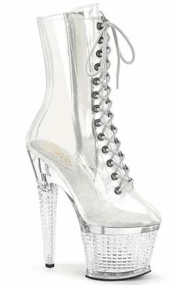 Pleaser SPECTATOR-1040C Clear/Clear Ankle Boots