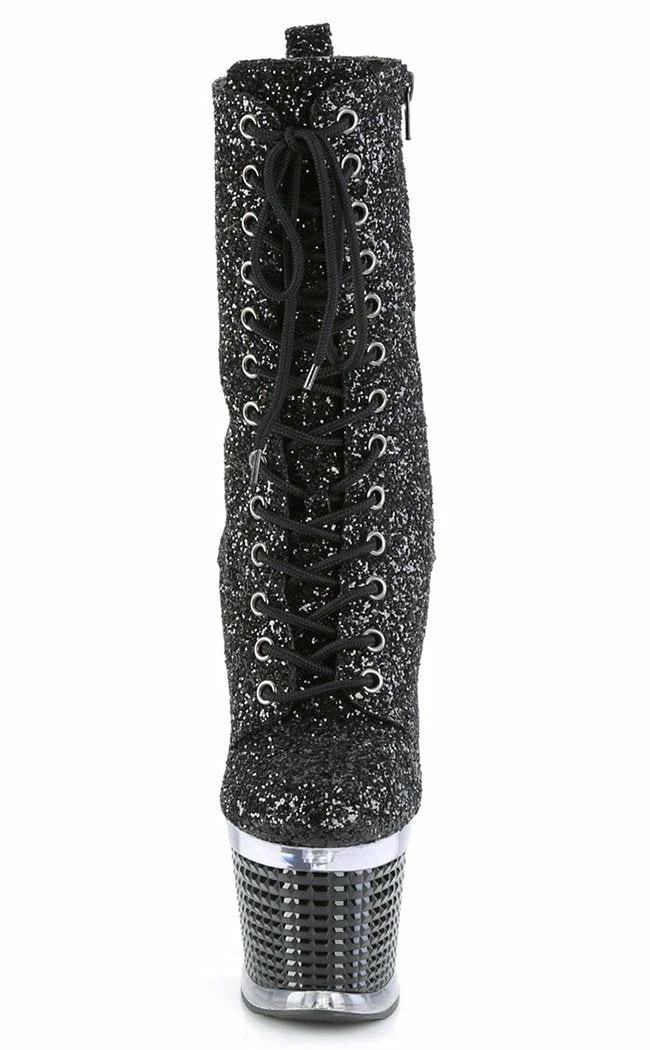 Pleaser SPECTATOR-1040G Black Glitter Ankle Boots Pole Shoes 4 Pleaser SPECTATOR-1040G Black Glitter Ankle Boots Pole Shoes
