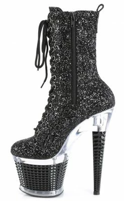 Pleaser SPECTATOR-1040G Black Glitter Ankle Boots Pole Shoes 9 Pleaser SPECTATOR-1040G Black Glitter Ankle Boots Pole Shoes