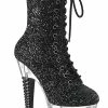 Pleaser SPECTATOR-1040G Black Glitter Ankle Boots Pole Shoes 1 Pleaser SPECTATOR-1040G Black Glitter Ankle Boots Pole Shoes