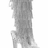 Pleaser Pole Shoes SPECTATOR-2017RSF Clear/Silver Chrome Rhinestone Boots