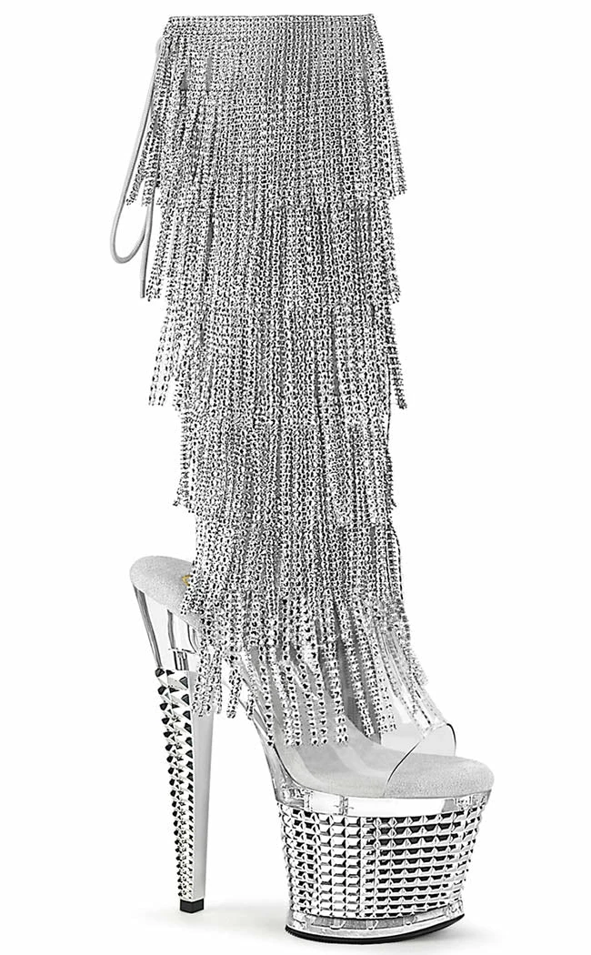 Pleaser Pole Shoes SPECTATOR-2017RSF Clear/Silver Chrome Rhinestone Boots 3 Pleaser Pole Shoes SPECTATOR-2017RSF Clear/Silver Chrome Rhinestone Boots