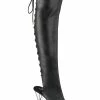 Pleaser SPECTATOR-3019 Black Matte/Silver Chrome Thigh High Boots Pole Shoes 2 Pleaser SPECTATOR-3019 Black Matte/Silver Chrome Thigh High Boots Pole Shoes