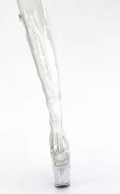 Pleaser Pole Shoes SPECTATOR-3019C Clear Thigh High Boots