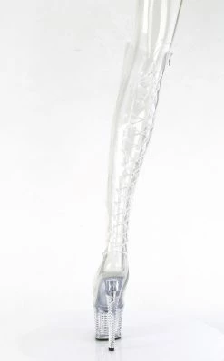 Pleaser Pole Shoes SPECTATOR-3019C Clear Thigh High Boots