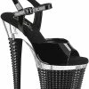 Pleaser SPECTATOR-709 Black Matte Patent Heels Pole Shoes