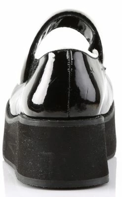 Demonia SPRITE-01 Black & White Patent Platform Mary Janes