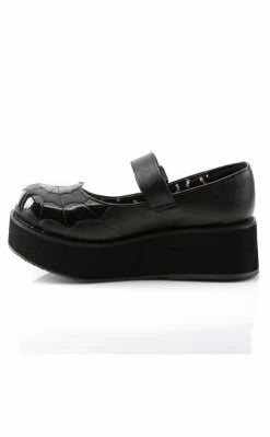 Demonia SPRITE-05 Black Vegan Leather Platform Mary Janes Shoes