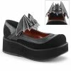 Demonia SPRITE-09 Black Vegan Leather Platform Mary Janes