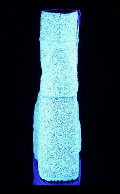 Demonia STACK-201G White Glitter Platform Boots Shoes