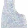 Demonia STACK-201G White Glitter Platform Boots Shoes