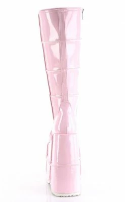 Demonia STACK-301 Baby Pink Holo Platform Boots