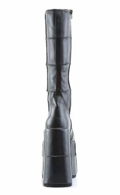 Demonia STACK-301 Black Vegan Leather Platform Boots (Au Stock)