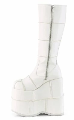 Demonia STACK-301 White Matte Platform Boots Shoes 9 Demonia STACK-301 White Matte Platform Boots Shoes