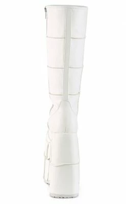 Demonia STACK-301 White Matte Platform Boots Shoes 10 Demonia STACK-301 White Matte Platform Boots Shoes