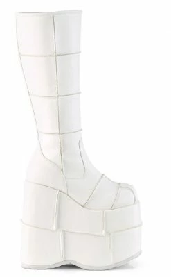 Demonia STACK-301 White Matte Platform Boots Shoes 11 Demonia STACK-301 White Matte Platform Boots Shoes