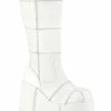Demonia STACK-301 White Matte Platform Boots Shoes 2 Demonia STACK-301 White Matte Platform Boots Shoes
