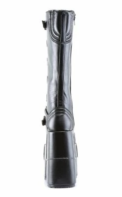 Demonia STACK-308 Black Vegan Leather Platform Boots Shoes