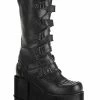 Demonia STACK-308 Black Vegan Leather Platform Boots Shoes