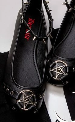 Demonia Shoes STAR-23 Black Gothic Ballet Flats