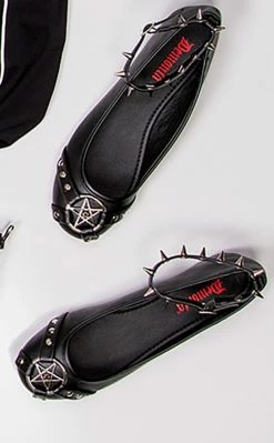 Demonia Shoes STAR-23 Black Gothic Ballet Flats