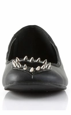 Demonia Sale STAR-24 Black Studded Ballet Flats (Last Pair: Size 6)