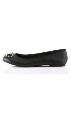 Demonia Sale STAR-24 Black Studded Ballet Flats (Last Pair: Size 6)