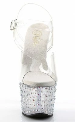Pleaser STARDANCE-708 Clr/Clr-Slv Multi RS Heels Pole Shoes