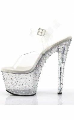 Pleaser STARDANCE-708 Clr/Clr-Slv Multi RS Heels Pole Shoes