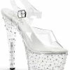 Pleaser STARDANCE-708 Clr/Clr-Slv Multi RS Heels Pole Shoes