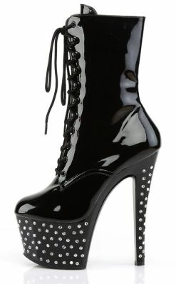 Pleaser Pole Shoes STARDUST-1020-7 Black Ankle Boots