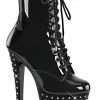 Pleaser Pole Shoes STARDUST-1020-7 Black Ankle Boots